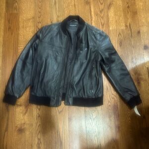 Mens leather bomber sz Large